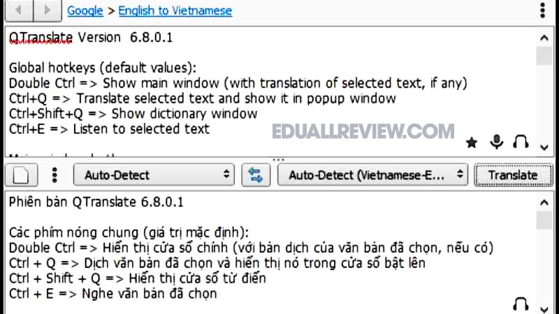 phần mềm dịch tiếng anh sang tiếng việt - Qtranslate 